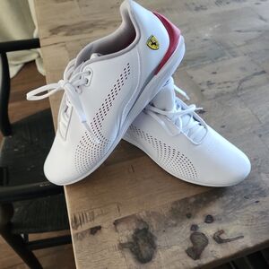Ferrari White and Red Men's Athletic Shoes